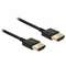 Cablu High Speed HDMI cu Ethernet T-T 3D 4K 2m Slim Premium Delock Negru