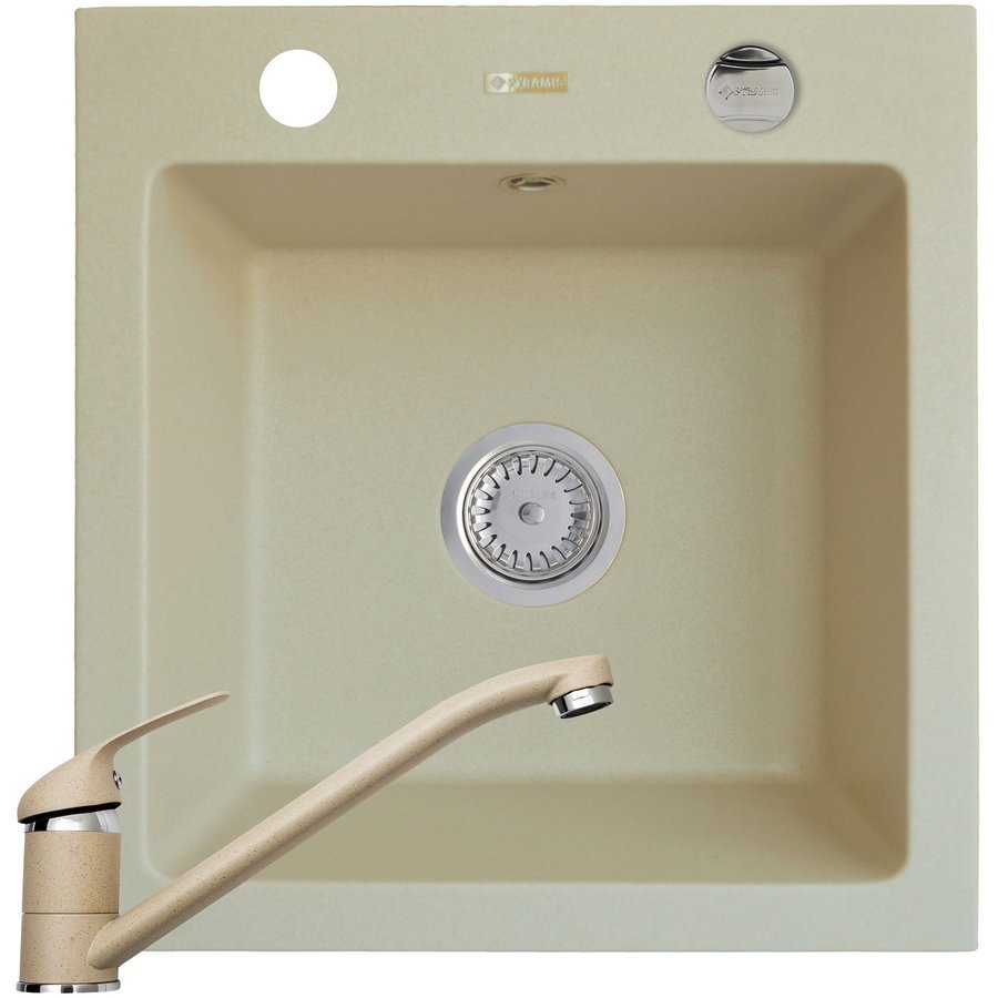 Set Chiuveta Granit ALYA 1B si baterie ASALIA Bej