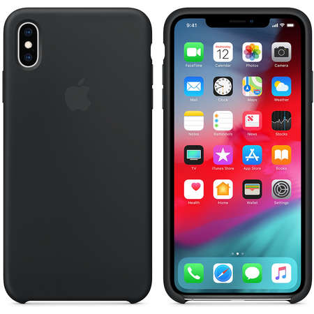 Husa Apple iPhone XS Max Silicone Case Black