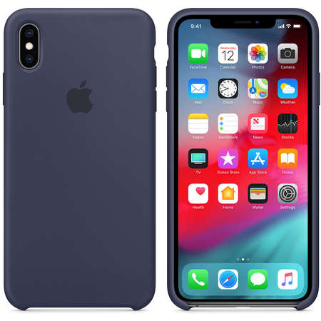 Husa Apple iPhone XS Max Silicone Case Midnight Blue