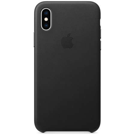 Husa Apple iPhone XS Leather Case Black