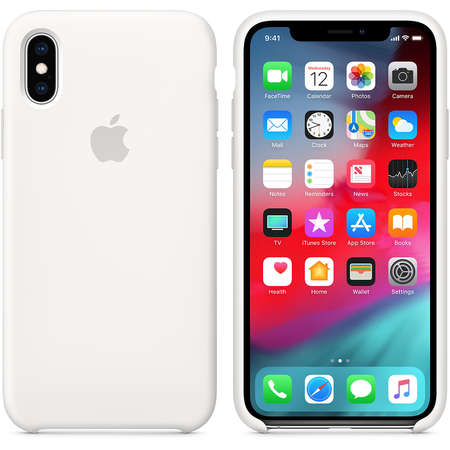 Husa Apple iPhone XS Silicone Case White