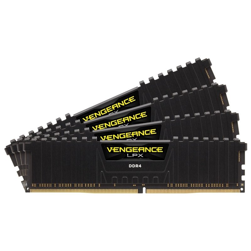 Memorii Corsair Vengeance LPX Black 64GB(16GBx4) DDR4 3200MHz CL16 Quad Channel Kit - imagine 2