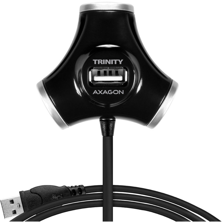 Hub USB 4x USB2.0 TRINITY 1.2m Negru