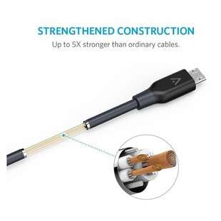 Cablu de date Anker PowerLine Premium MicroUSB 3m Gri