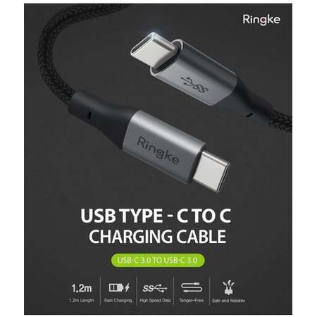 Cablu de date Ringke Premium USB-C USB-C 3.0 1.2 m Negru