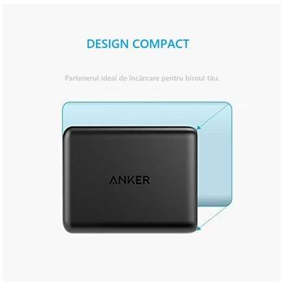Incarcator retea Anker PowerPort+ 5 Qualcomm Quick Charge 3.0 63W 5x USB PowerIQ Negru