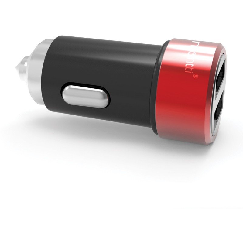 Incarcator auto Lemontti LIA2UTCNR3A 3.1A Dual USB Type-C Negru / Roșu — imaginea 3
