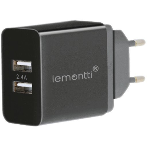 Incarcator rețea Lemontti LIR2UN24A 2.4A Dual USB Negru