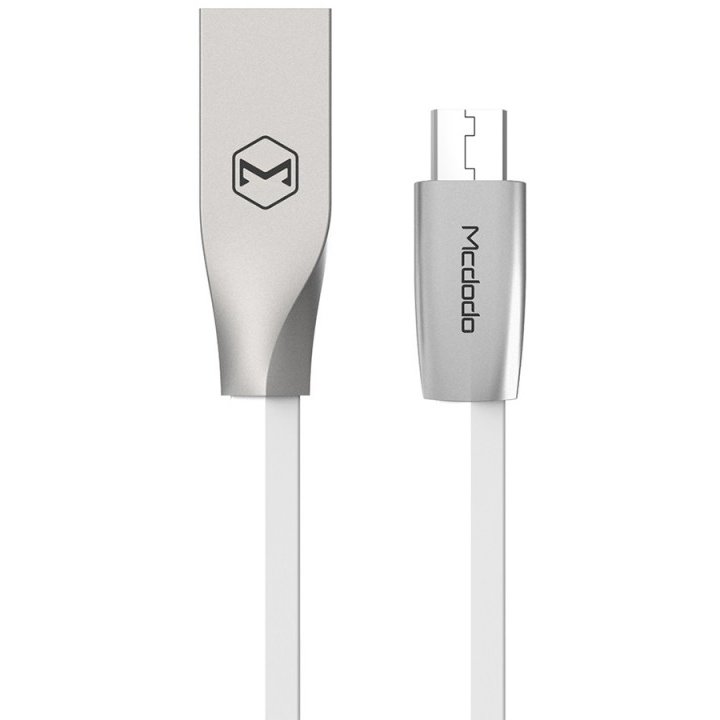Cablu de date Mcdodo Zn-Link Silver MicroUSB 1.5m Alb