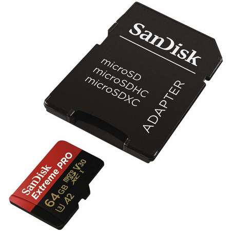 Card de memorie Sandisk Extreme Pro microSDXC 64GB Class 10 UHS-I U3 + Adaptor