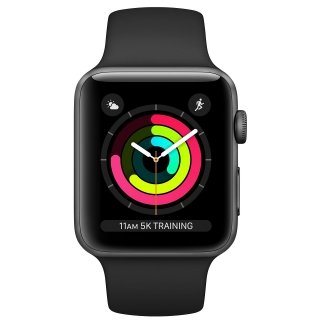 Smartwatch Watch Series 3 GPS 42mm Space Grey Aluminium Case with Black Sport Band