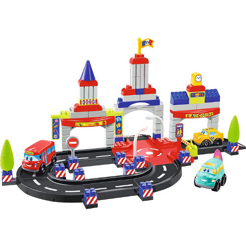 Set de constructie Oras Abrick City cu 3 Masinute