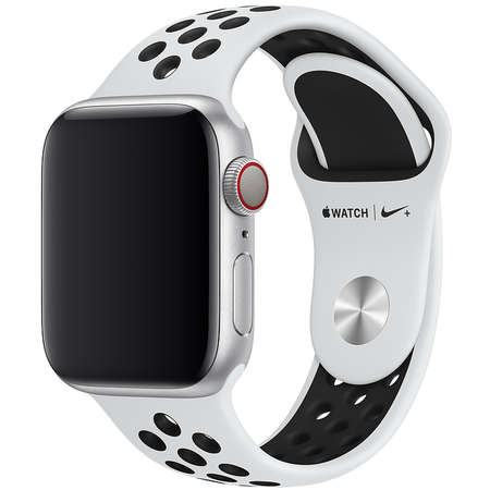 Curea smartwatch Apple Watch 40mm Pure Platinum Black Nike Sport Band S/M & M/L