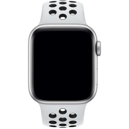 Curea smartwatch Apple Watch 40mm Pure Platinum Black Nike Sport Band S/M & M/L