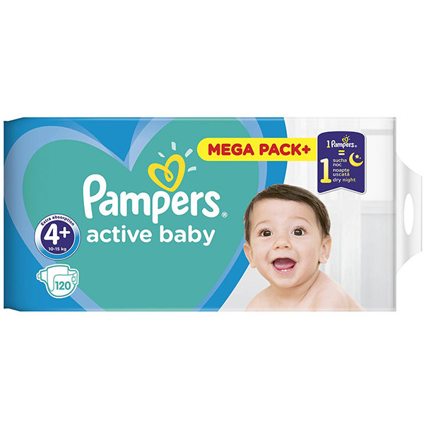 Scutece 81680870 Active Baby 4+  Mega Box 120 buc