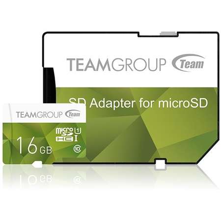 Card de memorie TeamGroup Micro SDHC 16GB UHS-I + Adaptor Verde