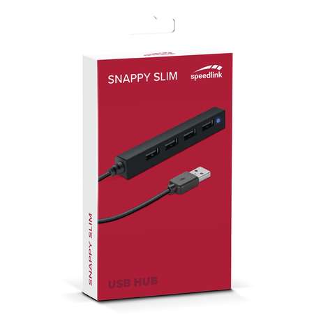 Hub USB SpeedLink Snappy Slim 4-Port USB 2.0 Passive Negru