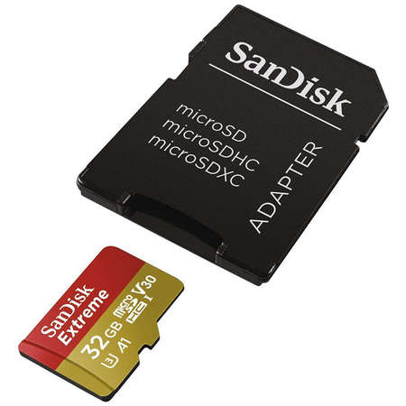 Card Sandisk Extreme microSDHC 32GB 100Mbs A1 Clasa 10 V30 UHS-I U3 GoPro cu adaptor SD