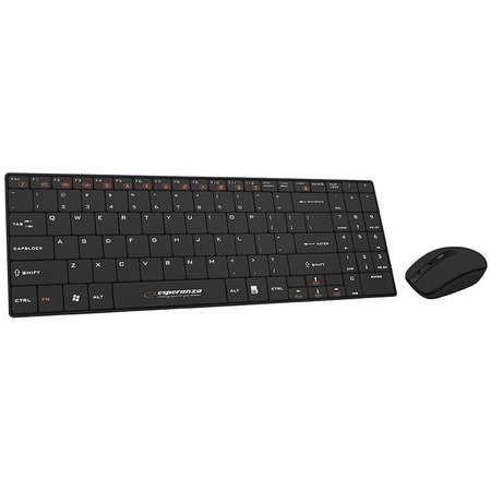 Kit tastatura si mouse Esperanza Wireless ESP-EK122K Liberty Black