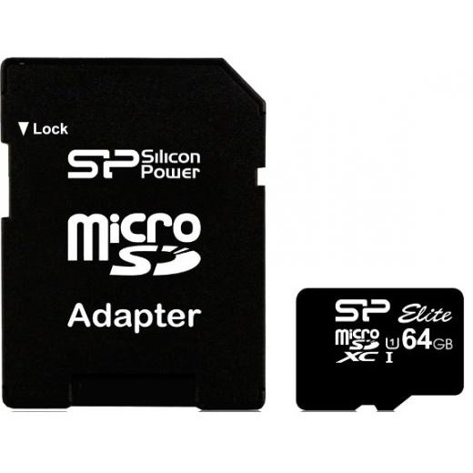 Card SP064GBSTXBU1V10SP Micro SDXC 64GB + Adaptor