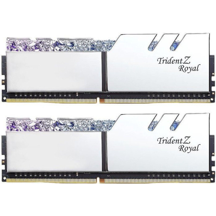 G.SKILL F4-3200C16D-32GTRS G.Skill Trident Z Royal DDR4 32GB (2x16GB) 3200MHz CL16 1.35V XMP 2.0 Silver - imagine 2