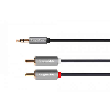 Cablu Kruger&Matz Basic jack 3.5 mm tata - 2x RCA tata 5m Negru