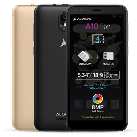 Smartphone Allview A10 Lite 2019 8GB 1GB RAM Dual Sim 3G Black
