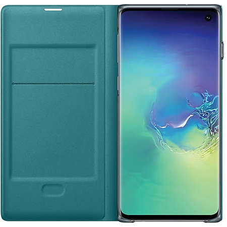 correct Derivation butterfly Husa Flip Cover Samsung Galaxy S10 G973 LED View Cover Green ITGalaxy.ro