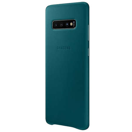Husa Protectie Spate Samsung Galaxy S10 Plus G975 Leather Cover Green