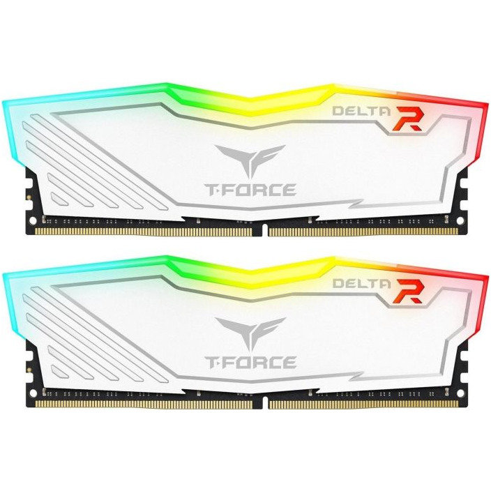 Memorie T-Force Delta RGB White 16GB DDR4 3200MHz CL16 Dual Channel Kit