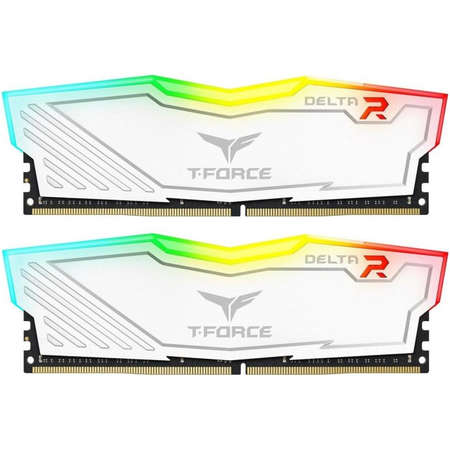 Memorie TeamGroup T-Force Delta RGB White 8GB DDR4 2666MHz CL15 Dual Channel Kit