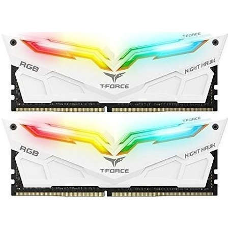 Memorie TeamGroup T-Force Night Hawk White RGB 16GB DDR4 4000MHz CL18 Dual Channel Kit