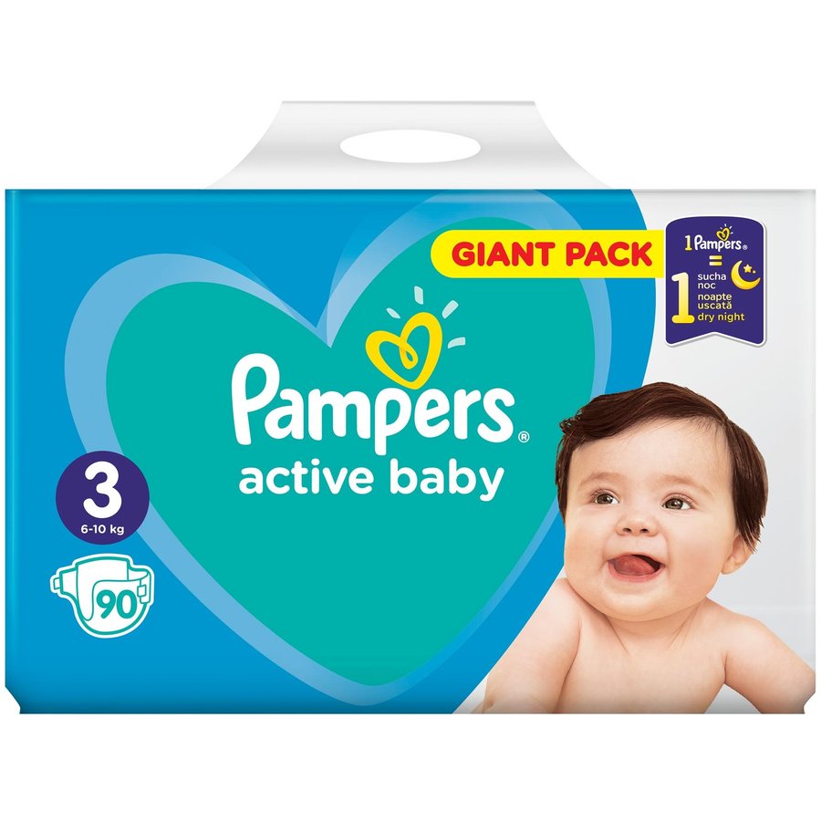 Scutece Active Baby 3 Giant Pack 90 buc
