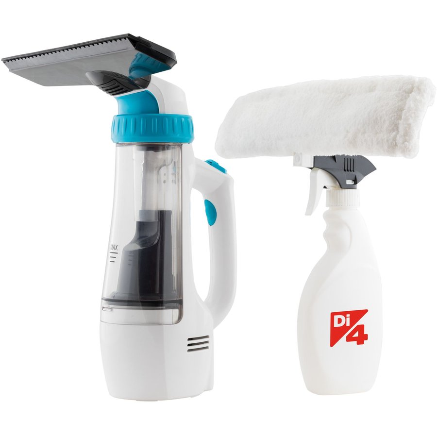 Aspirator de curatat geamuri Di4 - Aspirojet Duo 3.7V Li-Ion Autonomie 35 min Rezervor 80 ml Alb/Albastru