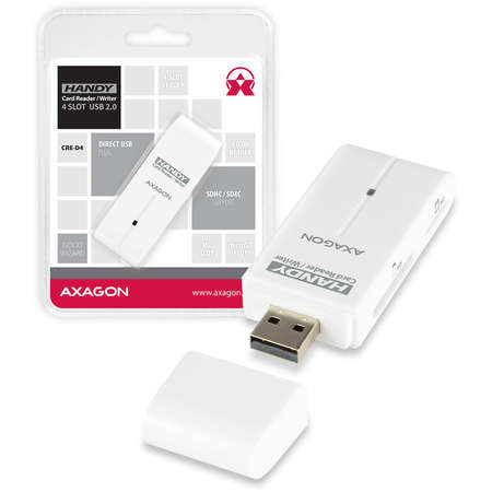 Card reader AXAGON CRE-D4 Handy 4-slot SD/MicroSD/MS/M2 Alb