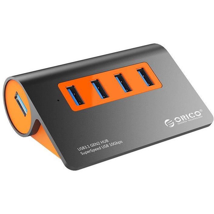 Hub USB M3H4-G2 USB 3.1 Gen2 Gri / Portocaliu