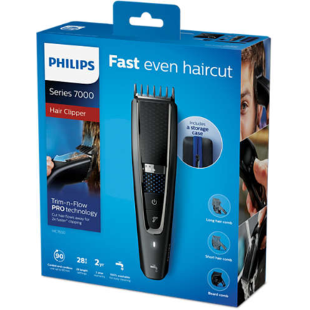 Aparat de tuns Philips HC7650/15 Seria 7000 Litiu-Ion Negru metalic