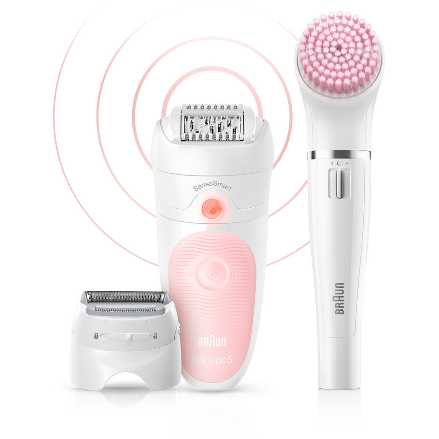 Set de infrumusetare Silk-epil SE5895 Wet&Dry 5-in-1 autonomie 30min Roz