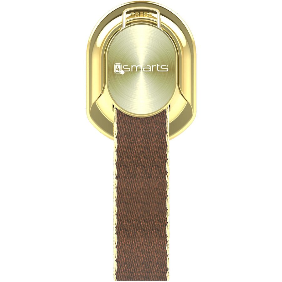 Suport universal pentru telefon Finger Strap gold/cognac