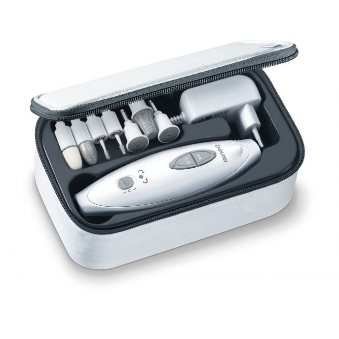 Set pentru Manichiura/ Pedichiura cu lumina calda LED 2 Setari de Viteza 7 Accesorii Alb
