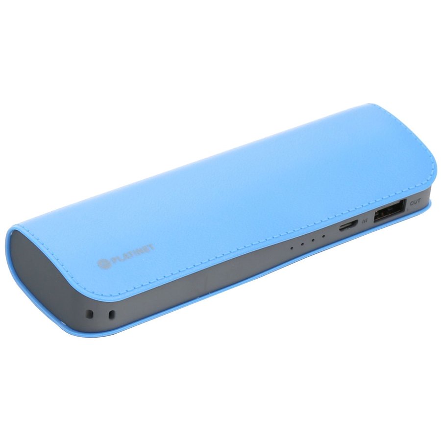 Acumulator extern Platinet Leather 7200mAh Blue + Cablu MicroUSB