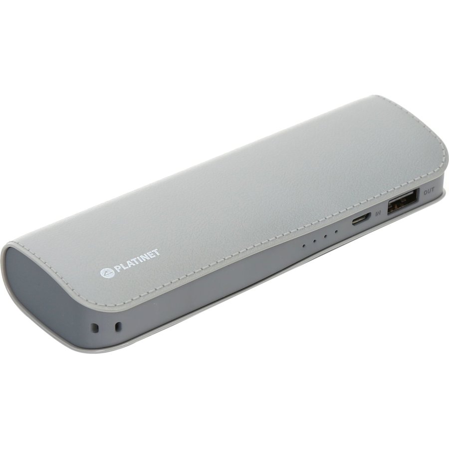 Acumulator extern Platinet Leather 7200mAh Grey + Cablu MicroUSB