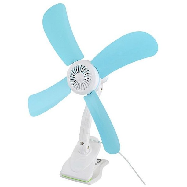 Ventilator birou IS00000018 12W prindere tip clema Alb / Turcoaz