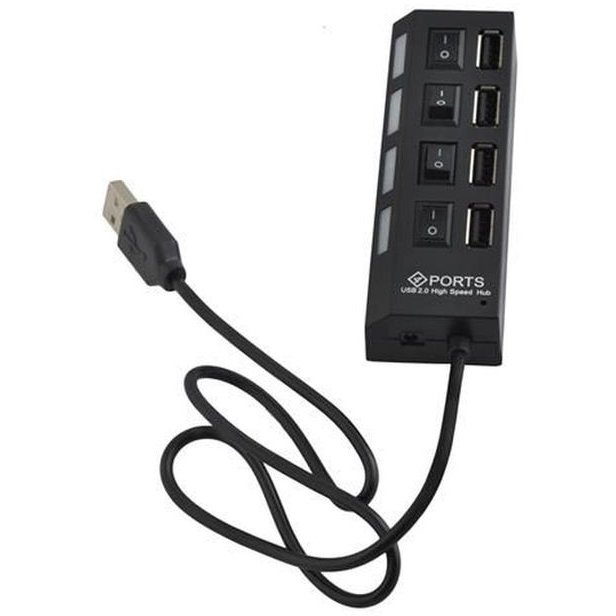 Hub USB IS00002529 4 porturi USB 2.0 Negru