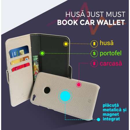 Husa Just Must Book Car Wallet Rosu pentru Samsung Galaxy S8 Plus G955