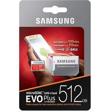 Card Samsung EVO Plus 512GB Micro SDXC UHS-I Clasa 10 + Adaptor