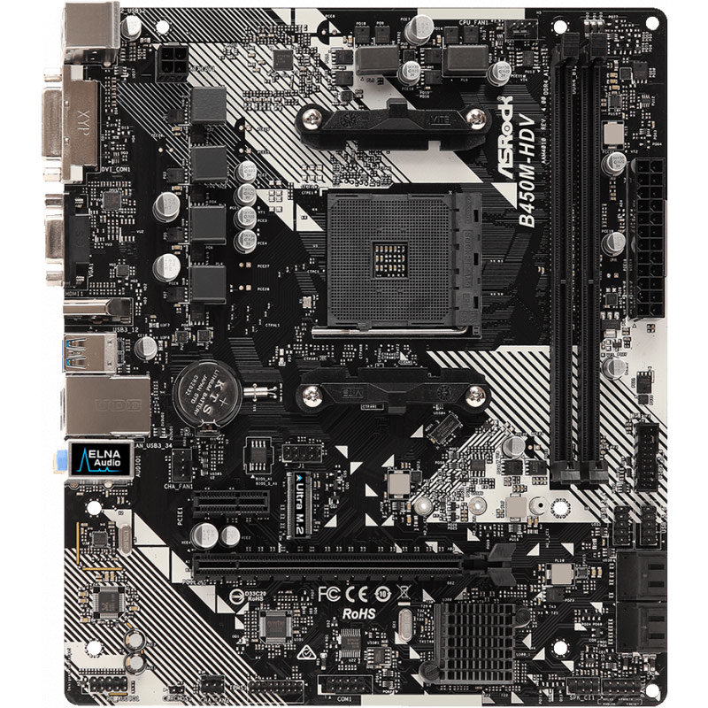 Placa de baza B450M-HDV R4.0 AMD AM4 mATX