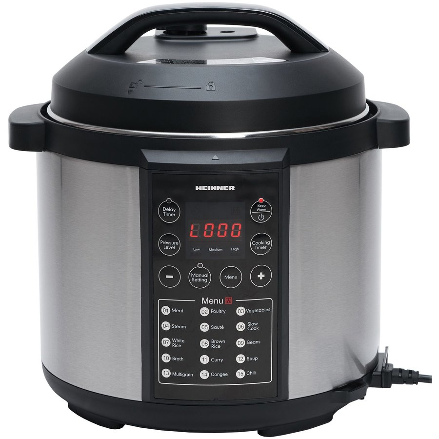 Multicooker cu gatire la presiune HPCK-6IX 6 Litri 15 programe 1000W Argintiu/Negru