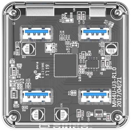 Hub USB Orico MH4U-U3-10 4x USB 3.0 Transparent